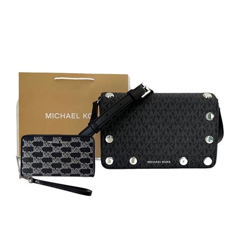 michael kors tasche plus portmonee schwarz